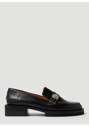 GANNI Leather Loafers - Woman Loafers Black Eu - 37
