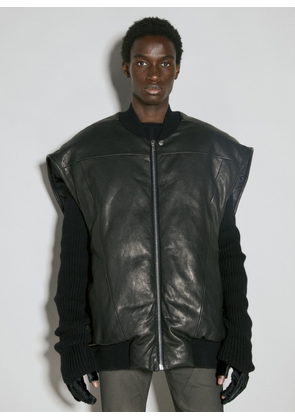 Rick Owens Oversized Padded Leather Gilet - Man Jackets Black It - 48