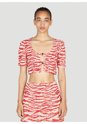 GANNI Cropped Smock Top - Woman Tops Red Eu - 38