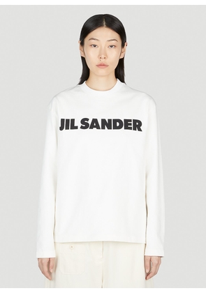 Jil Sander Logo Print Long Sleeve T-shirt - Woman T-shirts Cream S