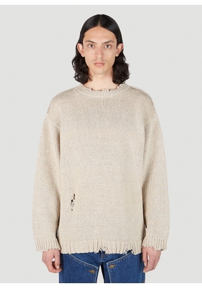 Maison Margiela Distressed Sweater - Man Sweatshirts Beige L