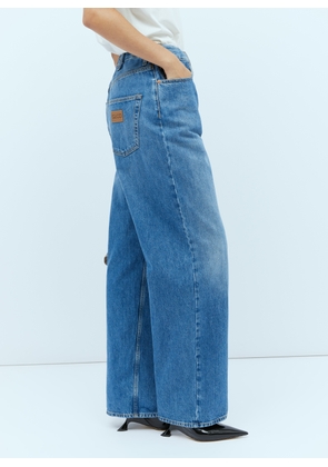 Gucci Logo Patch Classic Jeans - Woman Jeans Blue 26