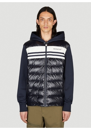 Moncler Padded Cotton Zip-up Hooded Sweatshirt - Man Jackets Navy S