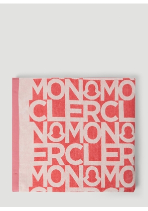 Moncler Logo Print Beach Towel - Woman Textiles Red One Size