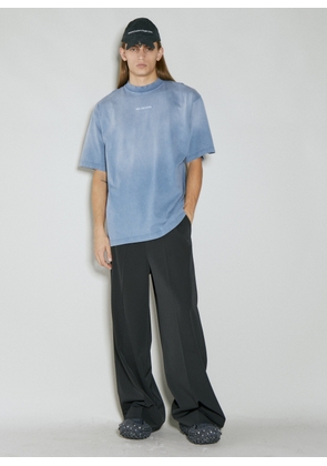 Balenciaga Logo Embroidery T-shirt - Man T-shirts Blue L