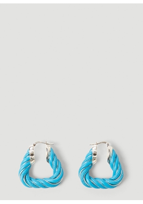 Bottega Veneta Twist Triangle Hoop Earrings - Woman Jewellery Blue One Size