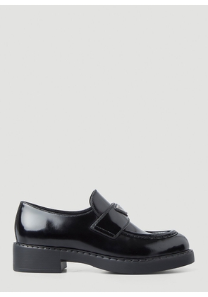 Prada Logo Plaque Loafers - Woman Slip Ons Black Eu - 39