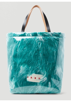 Marni Contained Faux Fur Tote Bag - Woman Tote Bags Green One Size