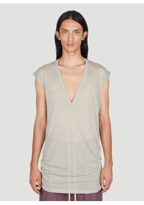 Rick Owens Semi-sheer Deep V T-shirt - Man T-shirts Grey L