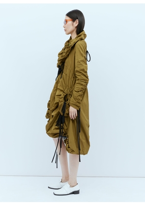Paula Canovas del Vas Drapy Hooded Parka - Woman Coats Khaki L