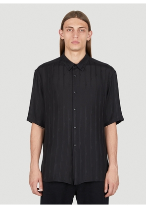 Saint Laurent Cassandre Stripe Silk Shirt - Man Shirts Black Eu - 41