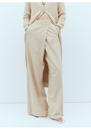 Max Mara Tailored Wrap Cashmere Pants - Woman Pants Beige It - 38