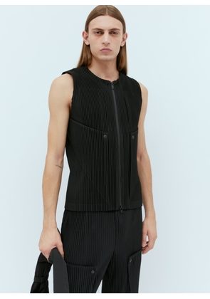 Homme Plissé Issey Miyake Unfold Panel Construction Vest - Man Tops Black 4
