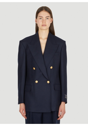 Gucci Logo Patch Double Breasted Blazer - Woman Blazers Navy It - 38