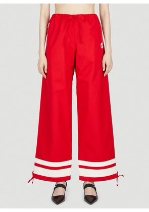 Gucci Round Interlocking G Track Pants - Woman Pants Red Xs