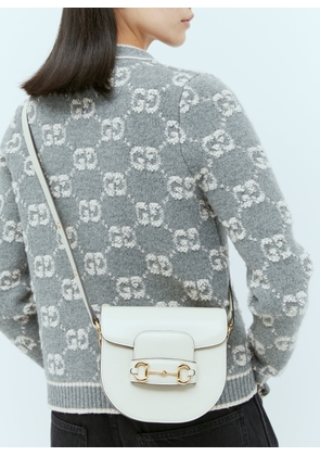 Gucci Horsebit 1955 Mini Rounded Shoulder Bag - Woman Shoulder Bags White One Size