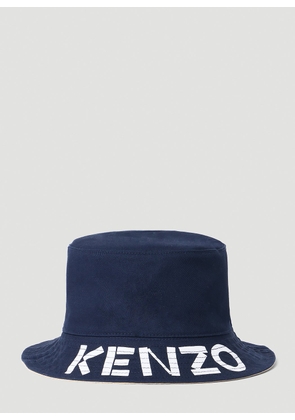 Kenzo Logo Print Reversible Bucket Hat - Woman Hats Blue L
