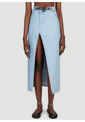 JW Anderson Padlock Strap Long Slit Denim Skirt - Woman Skirts Blue S
