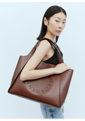 Stella McCartney Cut-out Logo Alter Mat Tote Bag - Woman Shoulder Bags Brown One Size