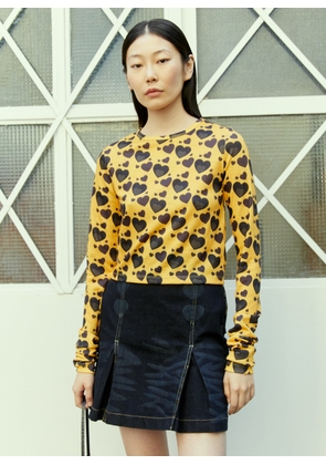Reward If Found Leo Hearts Long Sleeve Top - Woman Tops Yellow M