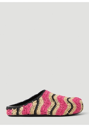 Marni x No Vacancy Fussbet Sabot Raffia Mules - Woman Slip Ons Pink Eu - 39