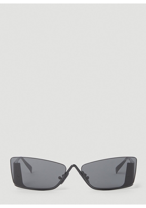 Prada Runway Rectangular Sunglasses - Woman Sunglasses Black One Size