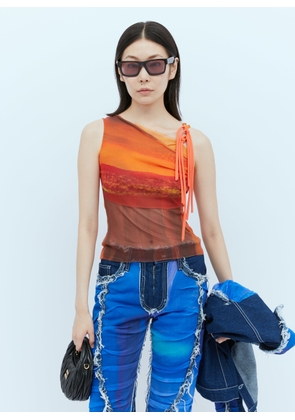 Paula Canovas del Vas Cut-out Sleeveless Mesh Top - Woman Tops Orange L