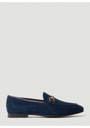 Gucci Jordaan Suede Loafers - Woman Loafers Blue Eu - 36