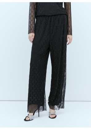 Gucci Tulle Interlocking Gg Crystal Pants - Woman Pants Black It - 38