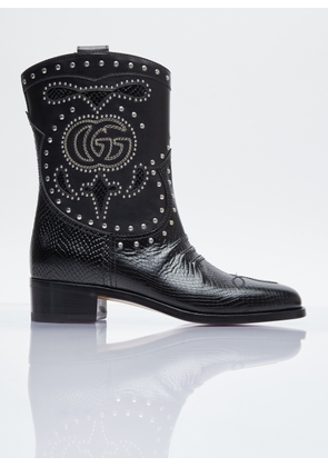 Gucci Double G Studded Leather Boots - Woman Boots Black Eu - 40