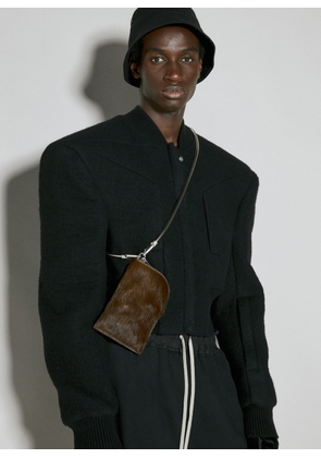 Rick Owens Fur Neck Wallet - Man Wallets & Cardholders Brown One Size