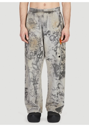 Balenciaga Scribbled Track Pants - Man Track Pants Grey S