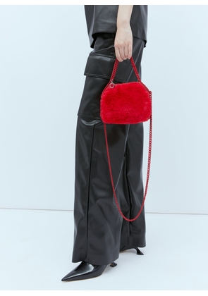 Stella McCartney Faux Fur Mini Shoulder Bag - Woman Shoulder Bags Red One Size