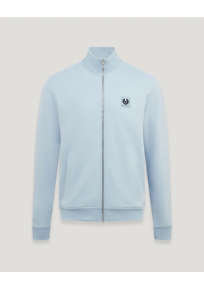 Belstaff Full Zip Sweatshirt Men's Cotton Fleece Sky Blue Size L