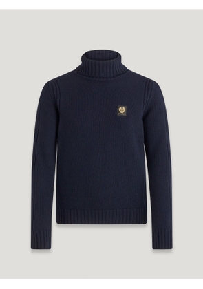 Belstaff Watch Roll Neck Jumper Men's Lambswool Dark Ink Size S