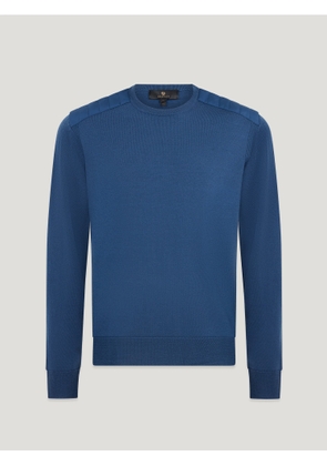 Belstaff Kerrigan Crewneck Jumper Men's Merino Wool Insignia Blue Size M