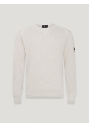 Belstaff Guide Crewneck Jumper Men's Organic Cotton Stone Beige Size 3XL