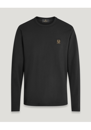 Belstaff Long Sleeved T-shirt Men's Cotton Jersey Black Size S