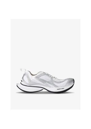 Mens Balenciaga Circuit Logo-Embossed Leather and Mesh Low-Top Trainers