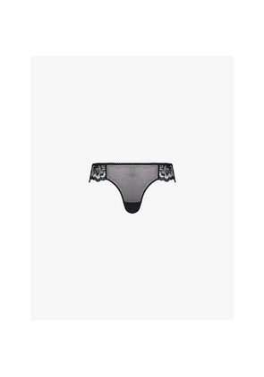 Womens Simone Perele Intrigue Mid-Rise Lace Tanga Briefs