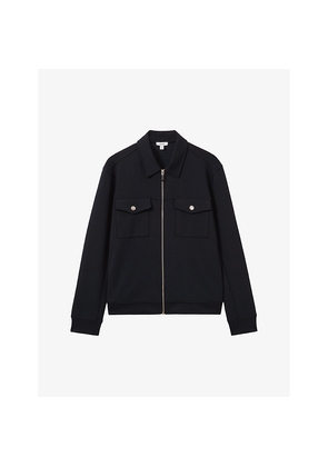 Mens Reiss Medina Double-Knit Stretch-Jersey Jacket