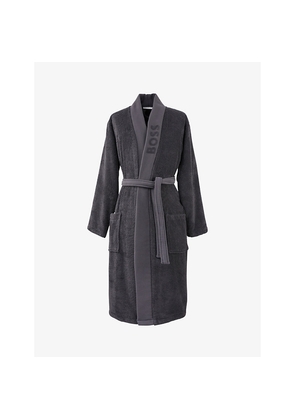 Boss Logo-Embroidered Kimono Terry Cotton Dressing Gown
