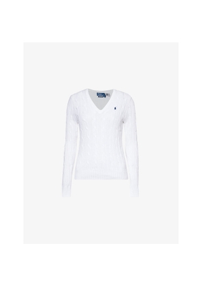 Womens Polo Ralph Lauren Logo-Embroidery Cotton-Knit Jumper