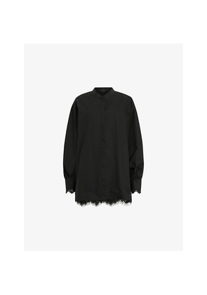 Womens Allsaints Ethel Lace-Panel Cotton Shirt