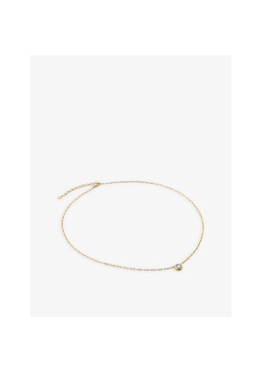 Womens Monica Vinader Essentials Large 18ct Yellow Gold-Plated Vermeil Sterling-Silver and 0.073ct Lab-Grown Diamond Necklace