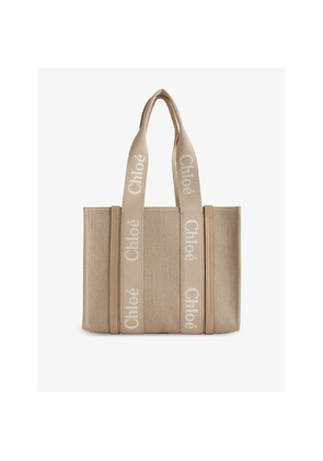 Womens Chloe Woody Medium Linen Tote Bag