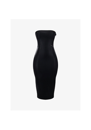 Womens Mistress Rocks Bandeau Vinyl Midi Dress