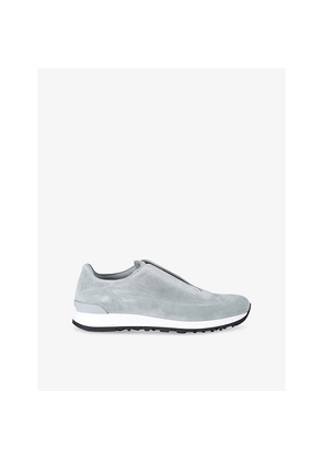 Mens John Lobb Lift Slip-On Suede Low-Top Trainers