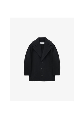Womens Loewe Single-Breasted Relaxed-Fit Wool Coat
