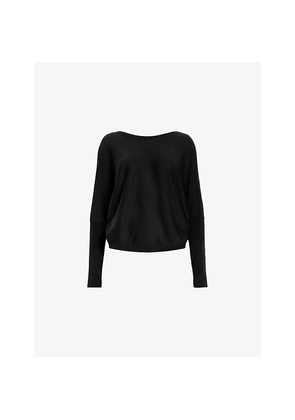 Womens Allsaints Julieana Twist-Wrap Wool Jumper